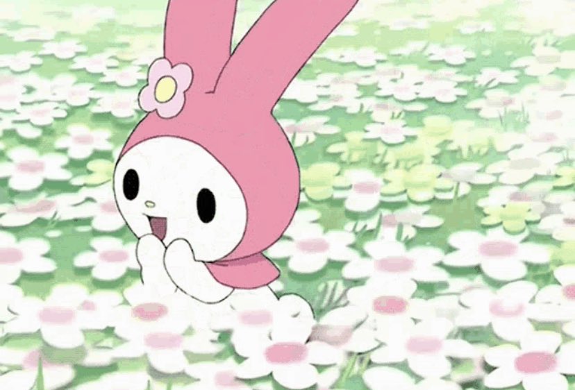 heartipink's tweet image. my melody in a flower field