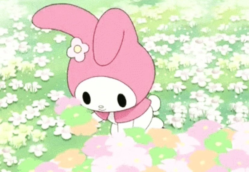 heartipink's tweet image. my melody in a flower field
