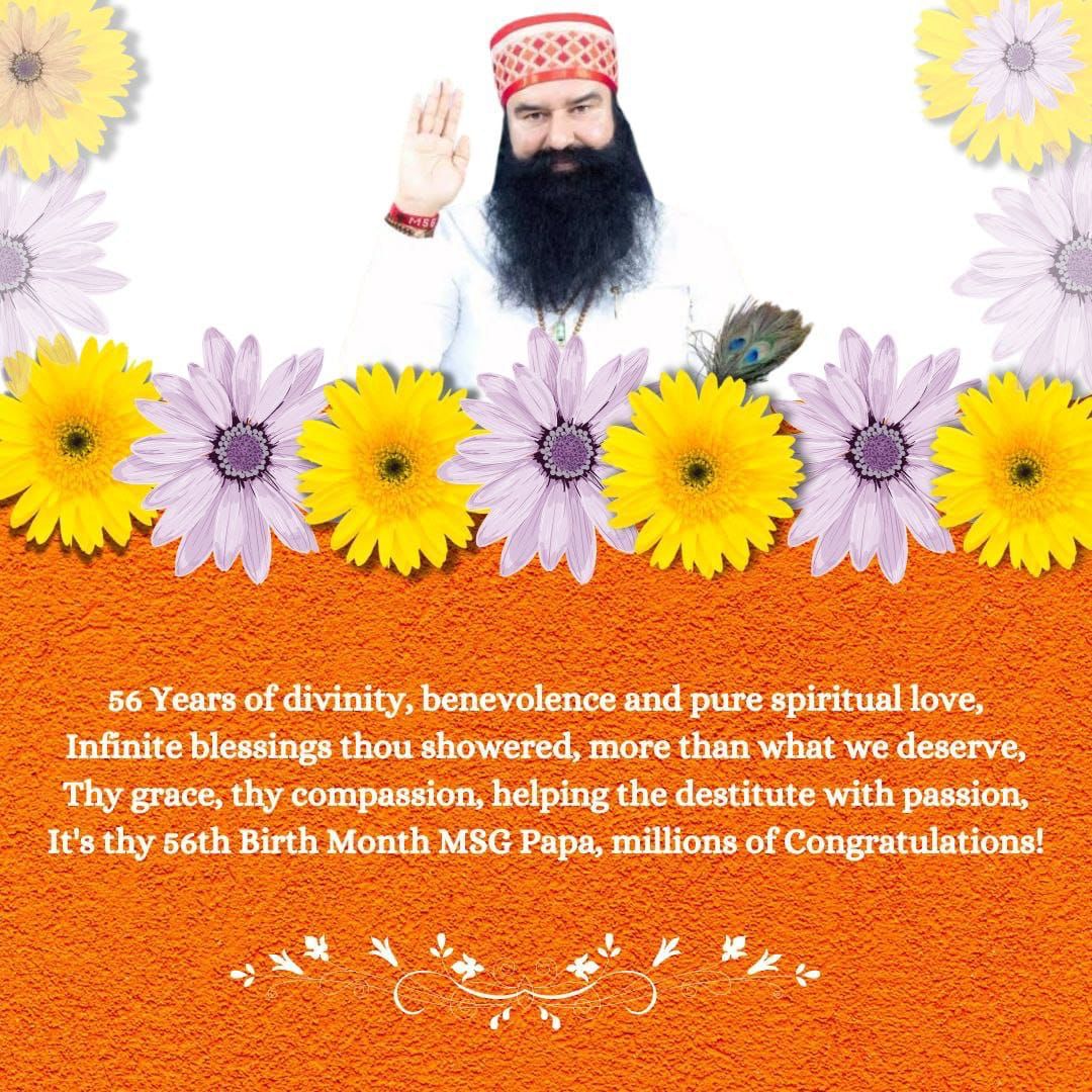 TulsiInsa's tweet photo. #SaintMSGBirthMonth
#GratitudeForSaintMSG 
Happy🥰 incarnation month 🥳🤩dear God father Saint MSG 
Dera Sacha Sauda https://t.co/WHcB3uv38b
