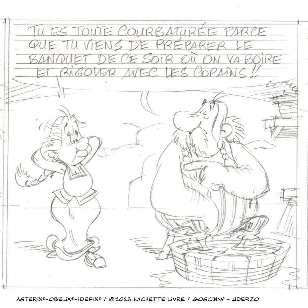 collectionnix's tweet photo. Crayonnés strips annonce de #DConrad #Asterix40 https://t.co/nGb3InCafG