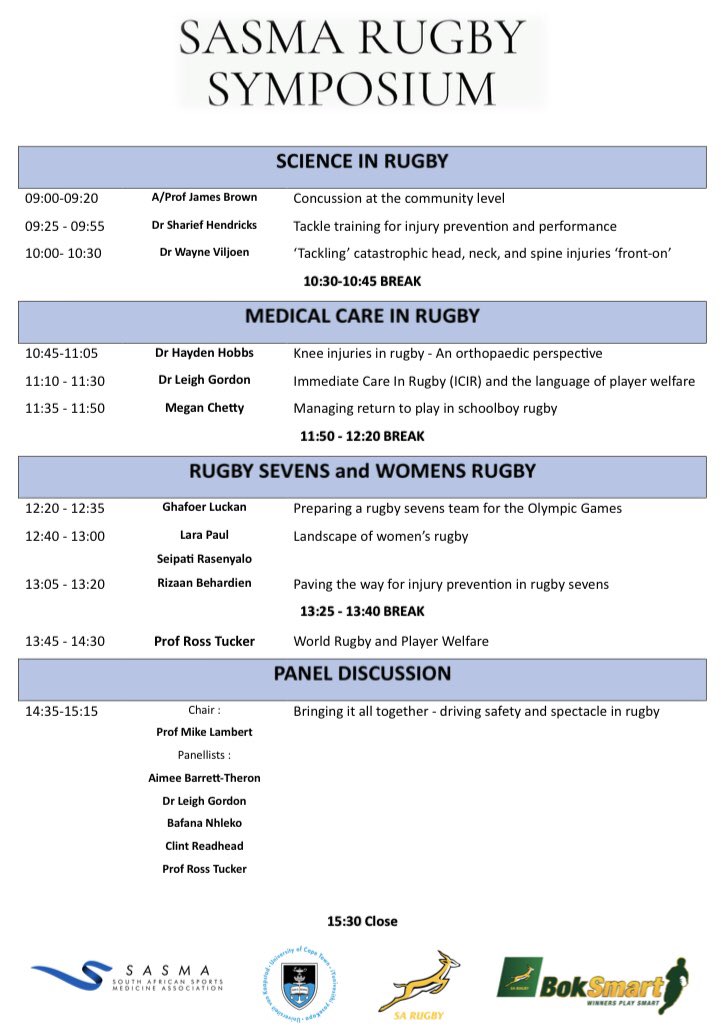 Register now for @SASMA_ZA @BokSmart @Springboks Rugby Symposium 🏉🔬 26 August 2023 app.glueup.com/event/sasma-ru…