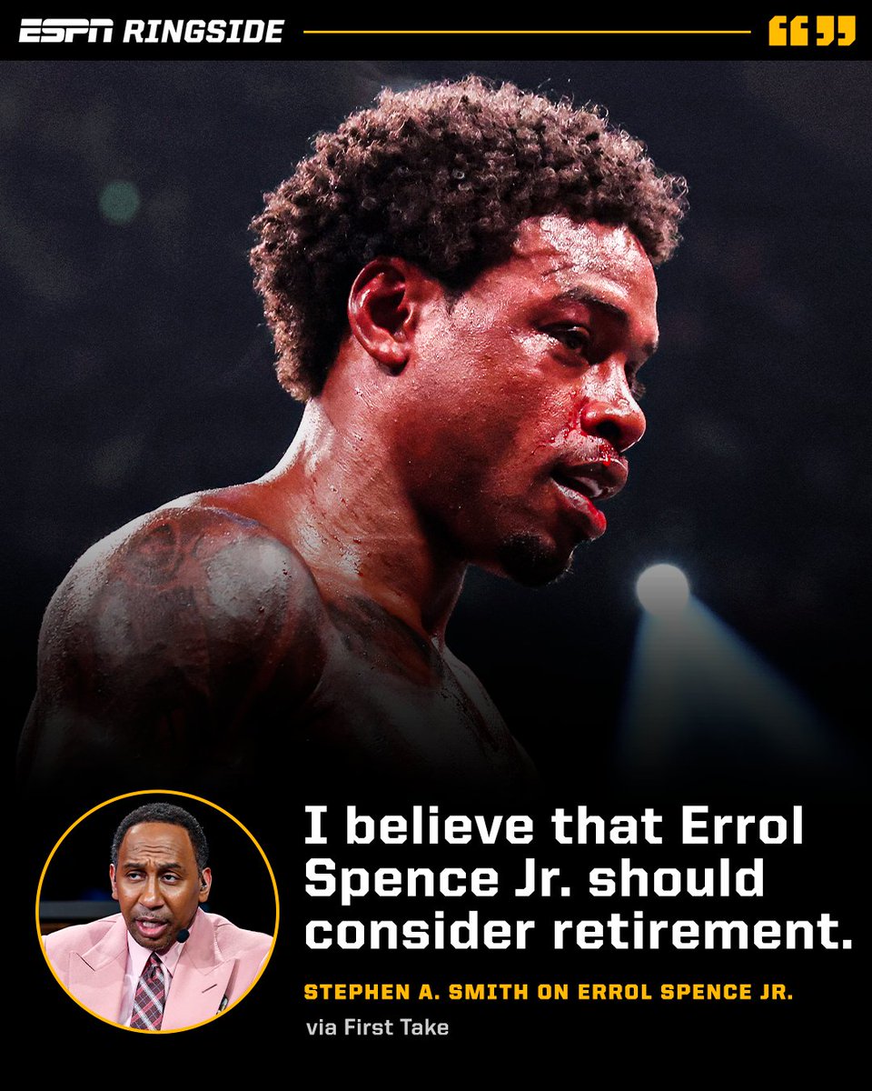ESPNRingside's tweet image. .@stephenasmith believes #SpenceCrawford should be Errol's last fight 👀