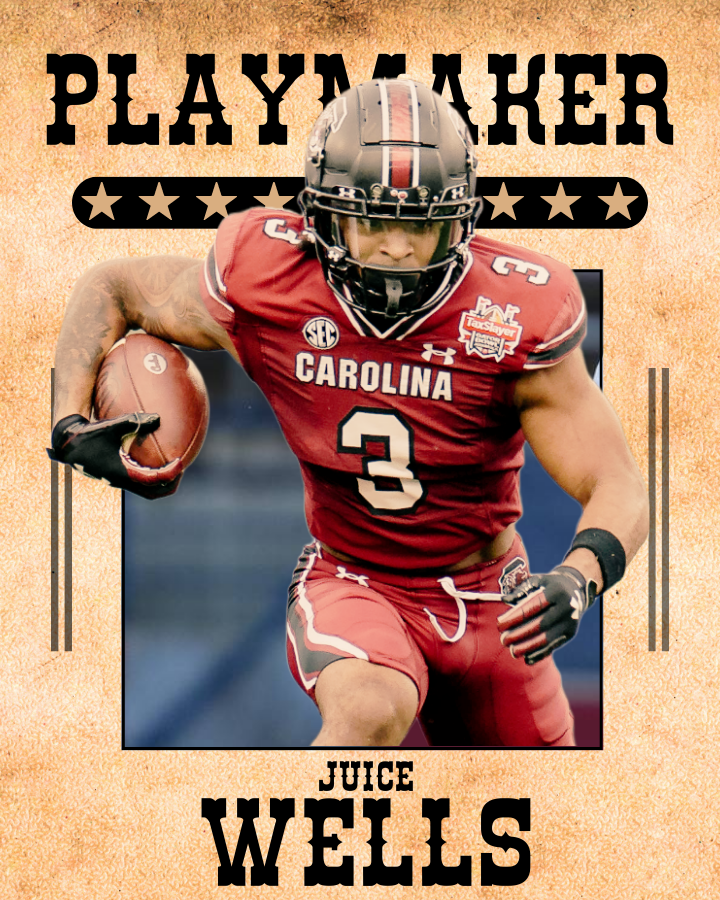 JoeBrobackCFB's tweet photo. Part 1 of my #CFBPlaymakers
@GamecockFB WR Juice Wells
Juice is a fitting nickname, because he can makes plays that juice to his teammates. Like this one for example: https://t.co/0j2OLpJmBI https://t.co/kRwgcQMqpx