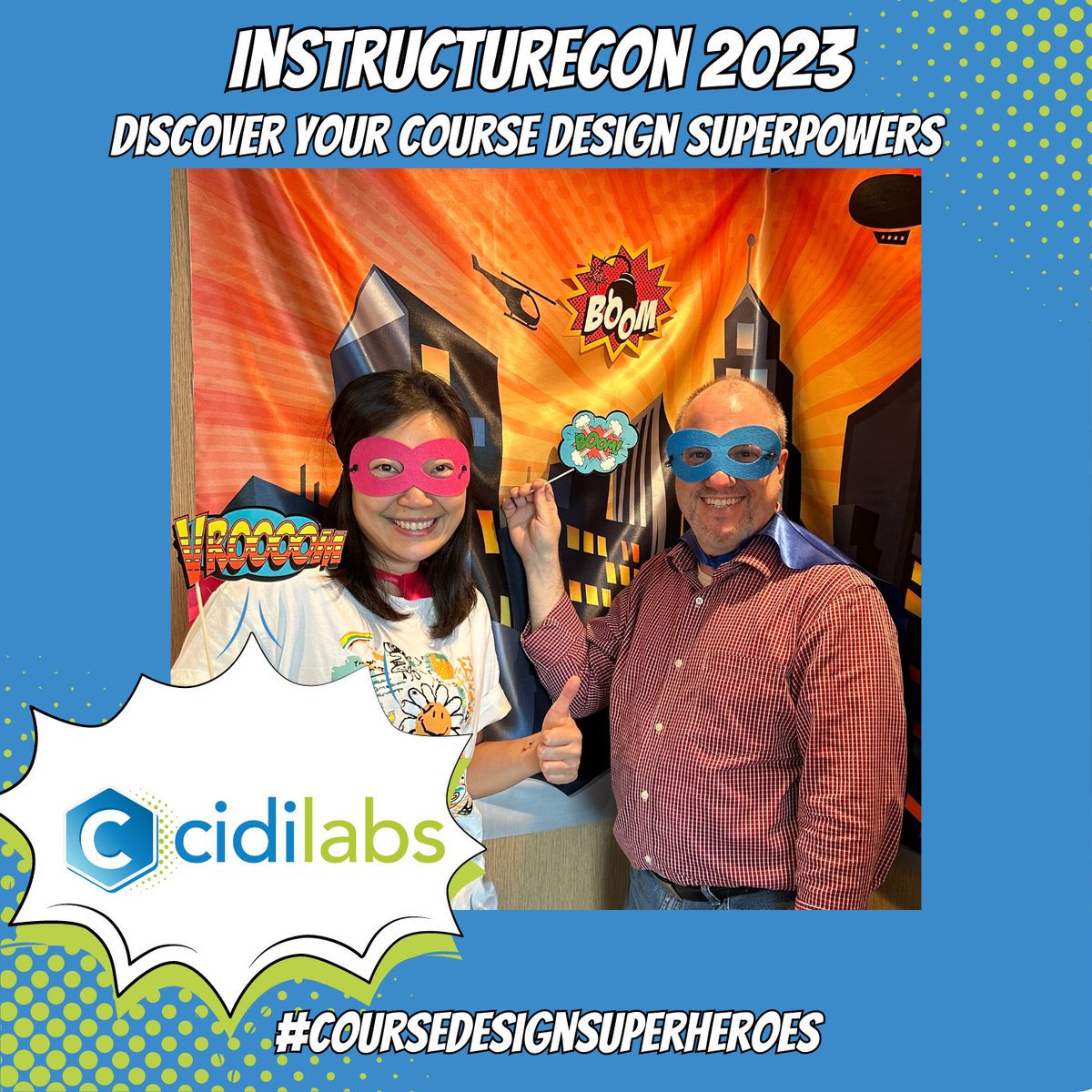 CidiLabs's tweet photo. We hope everyone made it home safely after #INSTCon23 #makingmemories! Did you have a favorite moment? We had so much fun getting to connect with everyone in our #coursedesignsuperheroes secret lair. Thanks for coming by and sharing your superpowers with us! #coursedesign #canvas https://t.co/LbG4cB3yqM