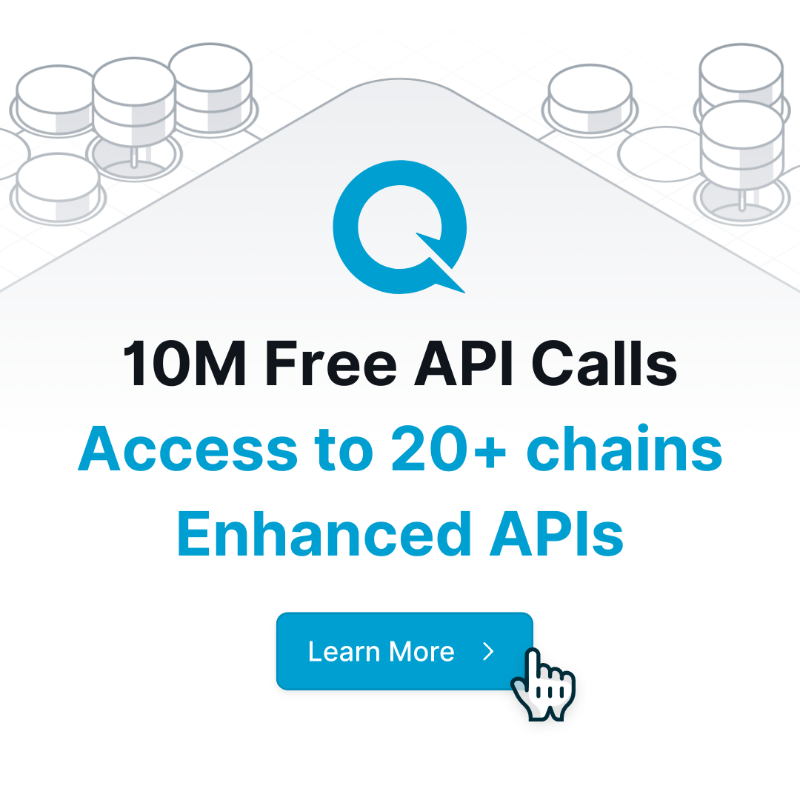 Quicknode's tweet photo. Effortlessly develop your Web3 applications by leveraging our elastic APIs, powerful analytics, and knowledge base articles to your competitive advantage.