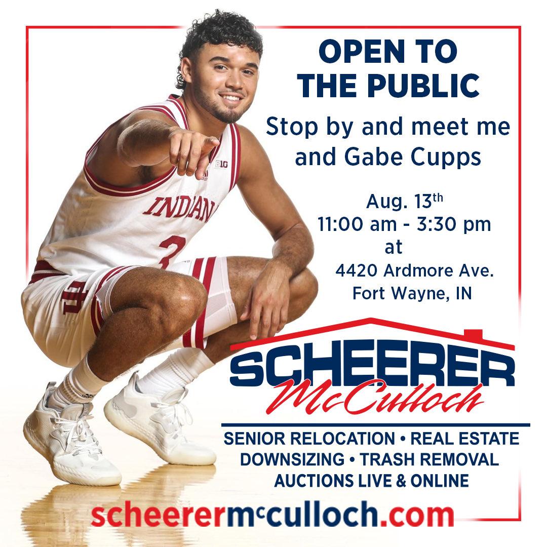 You are invited to a public event at Scheerer McCulloch, Fort Wayne In to meet me and ⁦@CuppsGabe⁩ , two Mr. Basketballs and Hoosiers! Gabe and I will be on-site at 4420 Ardmore Avenue, Fort Wayne from 11-3:30. Opportunity to get an autograph and snap a photo and hangout!