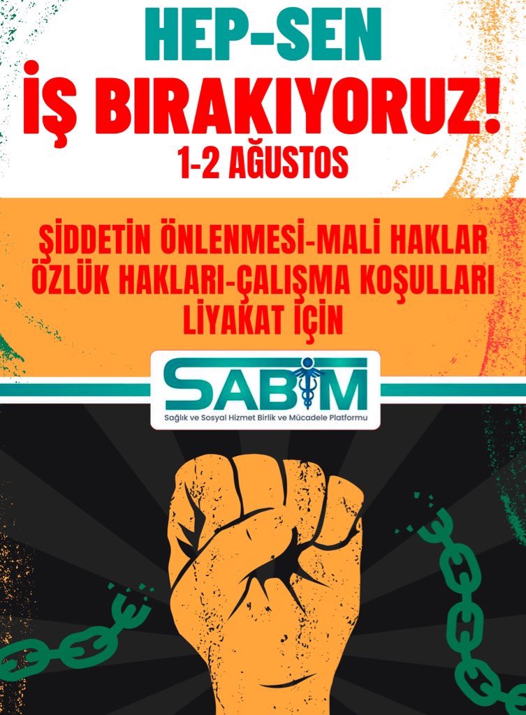 hepsen_2020's tweet photo. Sokakta değil,

MEYDANLARDAYIZ...

1-2 Ağustos 2023 iş bırakıyoruz. 

Sağlık emekçileri olarak, haklı taleplerimiz yerine getirilene kadar MEYDANLARDA olmaya devam edeceğiz.
#SABİM2023 https://t.co/Aj9wjJTGxZ