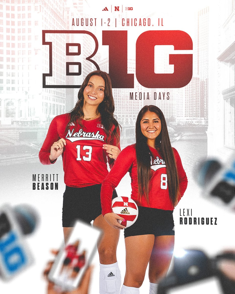 These Huskers are Windy City bound for @B1GVolleyball Media Days! 🤩📸🏐 #GBR ➟ @Alexis14Rod ➟ @merbson ➟ @jcook2