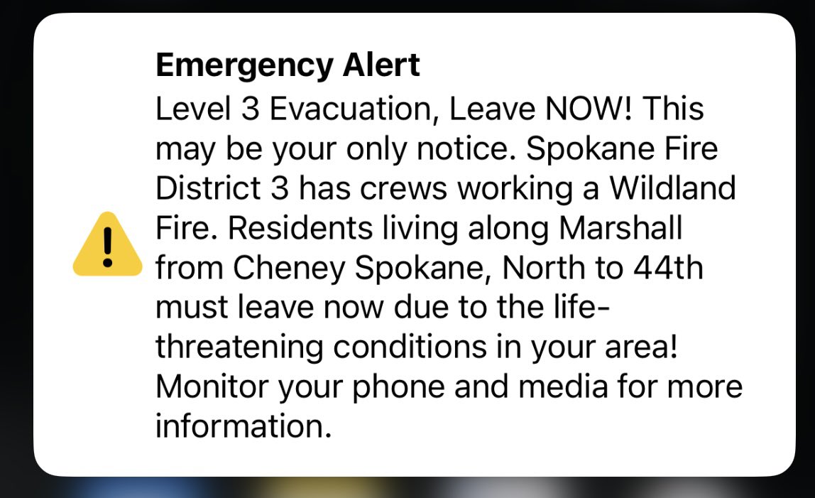 Level 3 Evacuation LEAVE NOW! #spokane #spokanecounty #cheney #cheneywa #spokanewa #level3evacuationalert