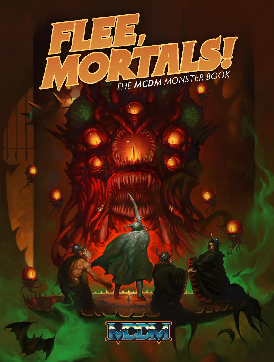 helloMCDM's tweet image. 1/ 📣 THE FLEE, MORTALS! PDF IS NOW AVAILABLE! 📣 Get our tome of 339 DnD 5e monsters plus rules for minions, retainers, companions, action-oriented creatures, encounter-building, and templates now!