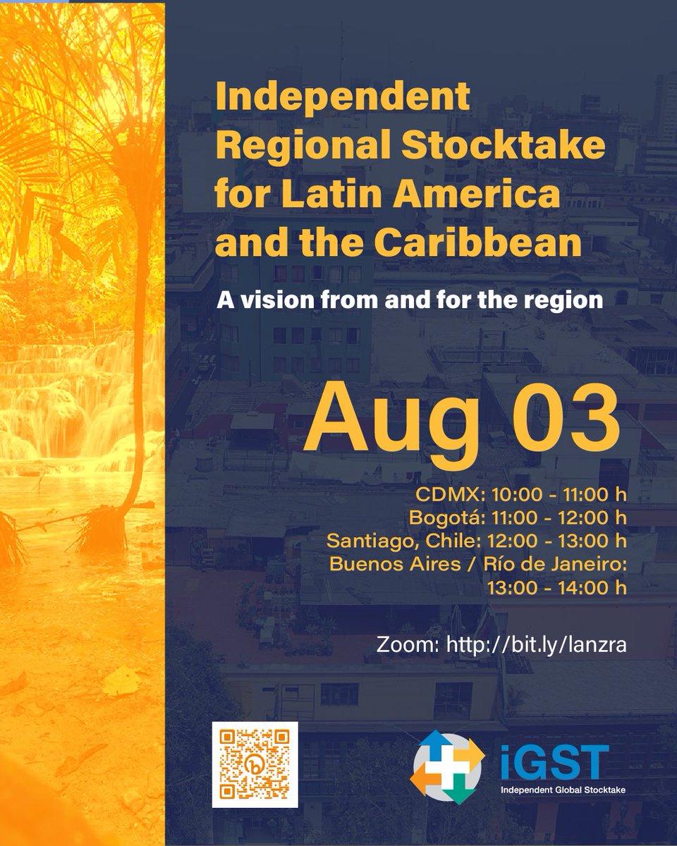 Join us for the 🚀 of the 1⃣st #LATAM & #Caribbean #iGST hub (@iGSTLAC) to learn more about the state of climate action in this region, plus important insights ahead of #COP28. 🎯 Aug 3⃣ via Zoom 🗣️ Spanish, English + Portuguese 🌎 Sign up now! bit.ly/lanzra