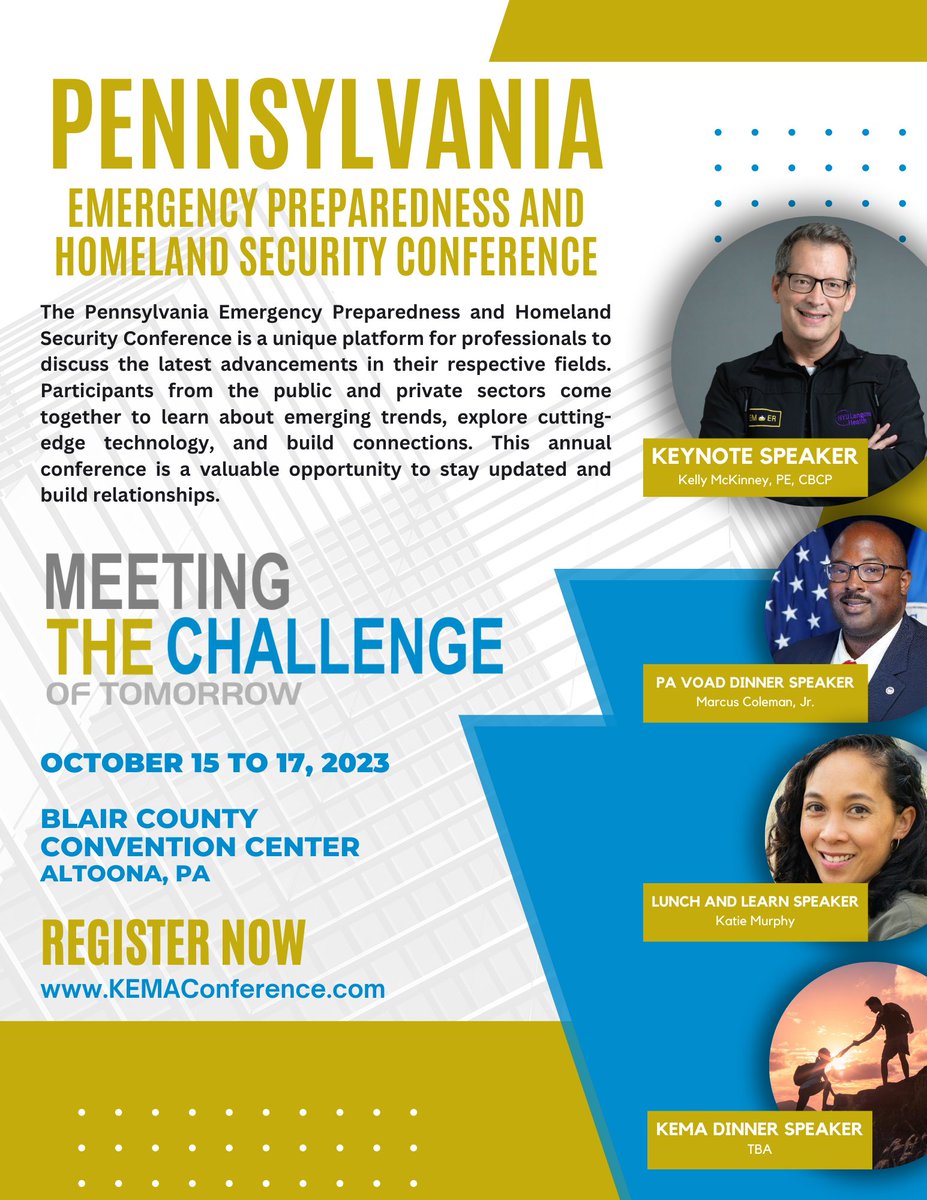 KEMAConference's tweet image. Only TWO weeks left for regular registration! Secure your spot and save $50 by registering right away. Late Registration starts on August 14th.
Mark your calendars: October 15-17, 2023 at the Blair County Convention Center, Altoona.
KEMAConference.com 
#KEMACon2023