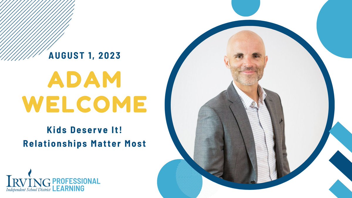 Have you registered for your sessions yet @IrvingISD?Join us tomorrow for day 1 of #learn2inspire and spend your day with @mradamwelcome! We can't wait to see you there!