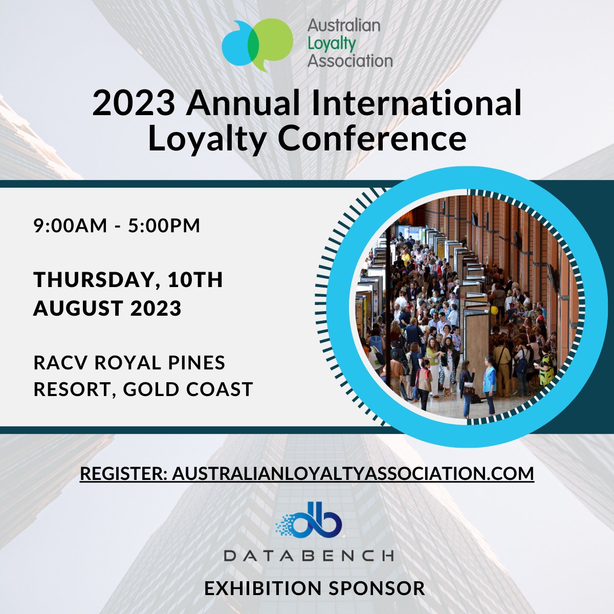 DataBenchAU's tweet photo. Only 10 more days until DataBench will be exhibiting at the 2023 Annual International Loyalty Conference. We're excited to show you the power of DataBench solutions!

If you’d like to talk further with us during the conference, book a meeting here >> https://t.co/OAjOji2K7n https://t.co/tDnHYWUrTC