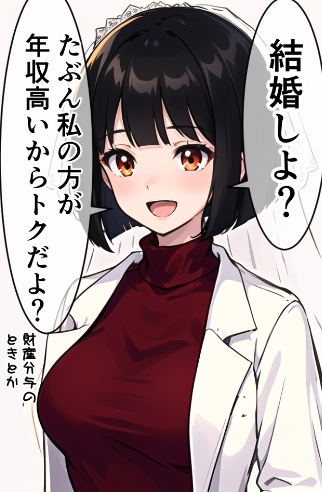 結婚をしてほしい時のシミュレーションをする女医ちゃん。 
