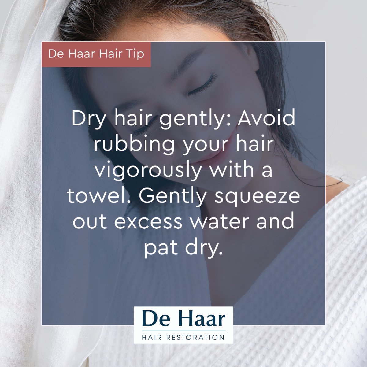 Treat your hair with care when it’s wet. Instead of rubbing vigorously with a towel, gently squeeze out excess water and pat dry. This gentle drying method helps minimize frizz and breakage, keeping your hair in optimal condition. #GentleHairCare #MinimizeFrizz #HealthyHairTips