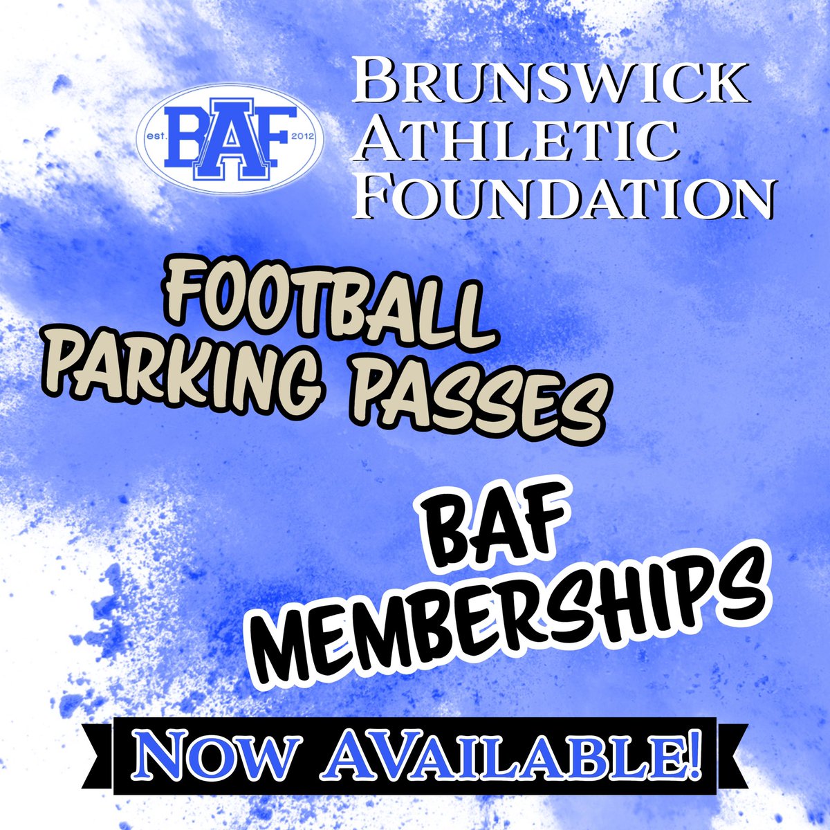 BwickAthlFound's tweet image. Brunswick Athletic Foundation Memberships and Football Parking Passes NOW AVAILABLE!
