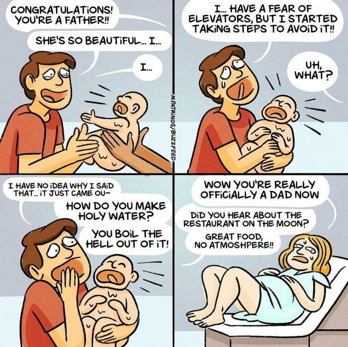 It is... the miracle of fatherhood. Comic by @MaritsaPatrinos