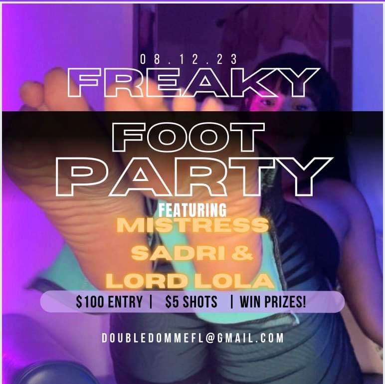 mistress_sadri's tweet photo. FetCon is next week! Make sure you stop by our after hours foot fetish party while you’re in Saint Petersburg🌴⛓️ @VelaGalaxy 

Findom femdom Florida https://t.co/fjAjRh91TF