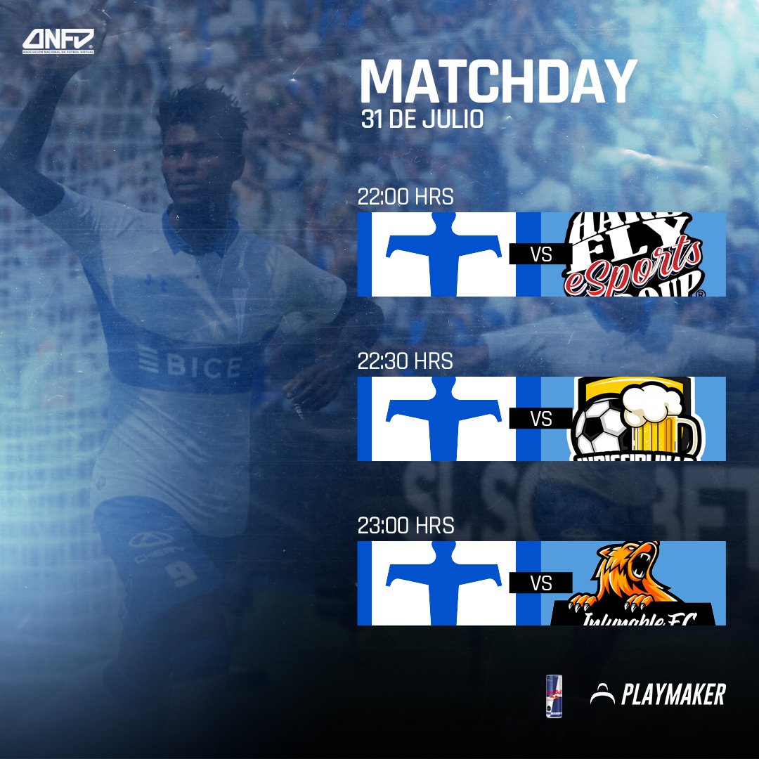 CruzadosEsports's tweet photo. #FIFA
Nuevo lunes, nueva jornada de ANFV 😎🔥.
⏰ 22:00 HRS 🇨🇱
🆚 #HardFlyEsports
🆚 #Indisciplinados
🆚 #Infunable
📺 https://t.co/VX8s3f4XKT
#VamosCruzados https://t.co/yZSZJkdFJp