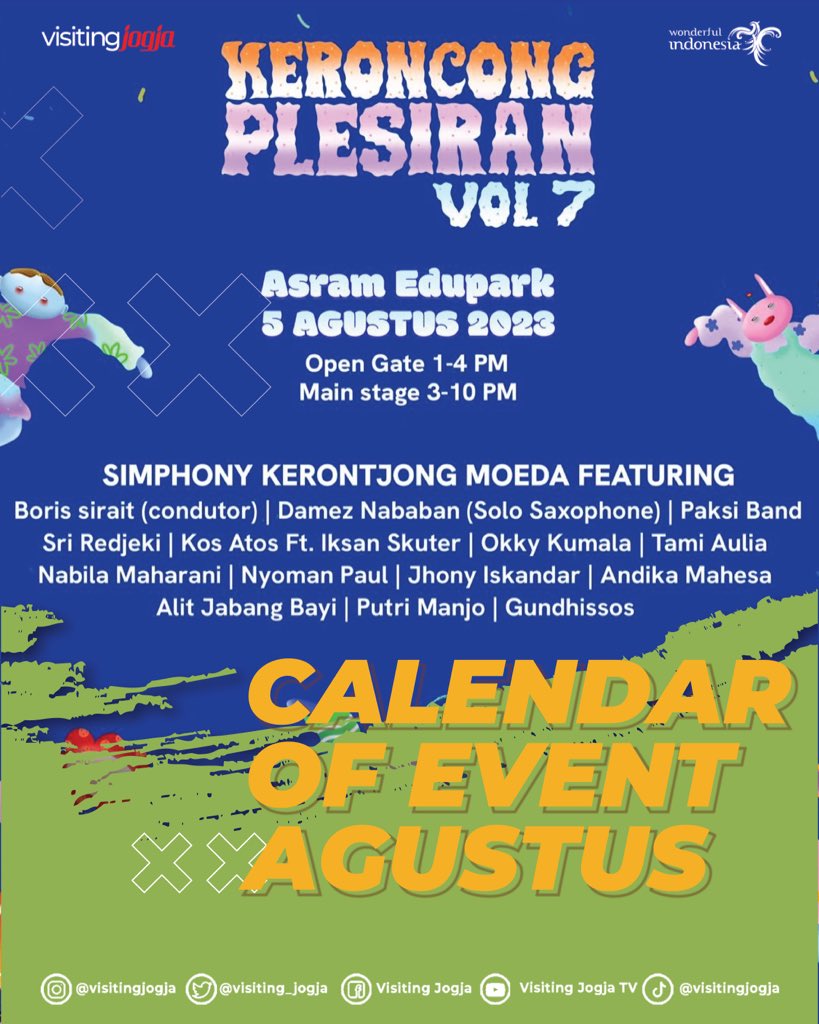 visiting_jogja's tweet photo. Emang boleh se-event ini Agustus?🥹 Literally tiap hari ada event Gengs! Brace yourself!😎🫵
#coejogja #coediy #calendarofevent #jogjaistimewa #visitingjogja https://t.co/MXgahBwTYr