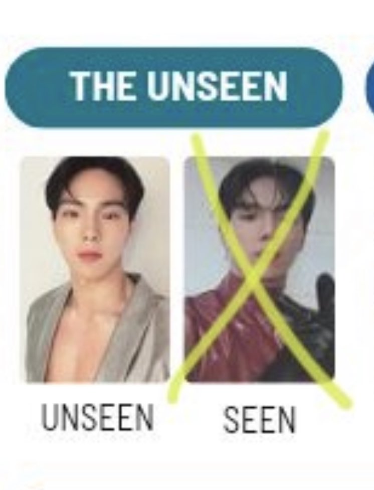 mizzlyyy's tweet photo. wtt monsta x shownu x hyungwon the unseen 

have: hyungwon unseen &amp; kihno 

want: unmarked shownu and shownu kihno 

us only!! https://t.co/QwkIKRSSHc
