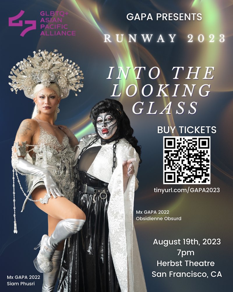 super proud to announce that… i’ll be competing in the 35TH MISS GAPA RUNWAY PAGEANT on the 19th at san francisco’s herbst theatre! ☆

I’ll be debuting a new song, answering q&a, & competing with my fellow QTAPI contestants to become GAPA Royalty~

cityboxoffice.com/eventperforman…