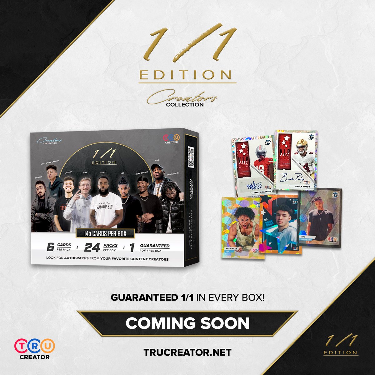 Creators Collection 1/1 Edition is almost here 🔥 Now featuring top athletes in addition to your favorite Series 1 creators, with 24 total packs and a guaranteed 1/1! Get your sleeves ready - boxes go live this Wednesday, Aug 2nd ✅ #TruCreator
