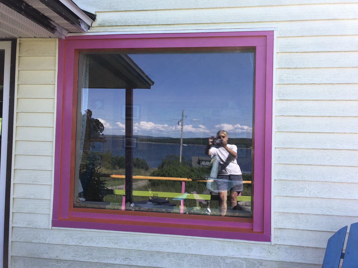 LucyNeatby's tweet image. I’m still not sure I like this, but I have embellishment plans. It’s a lot better than brown though. The whales on the fish shed weren’t quite right until I add the details either.  Work in progress! #windowframes