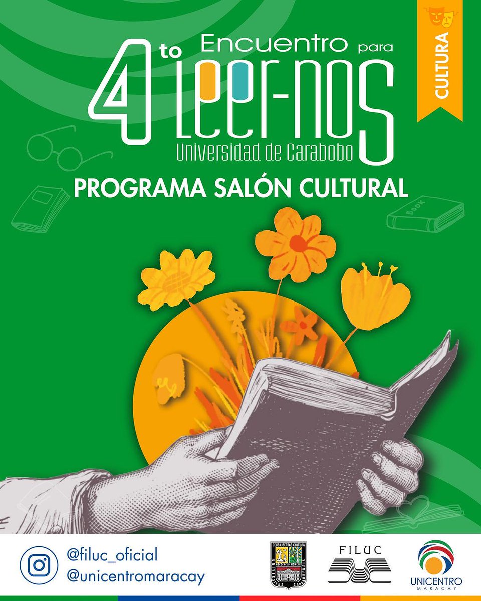 Aquí te dejamos el programa de actividades culturales que podrás disfrutar del jueves #3Ago al sábado #5Ago, en el 4to Encuentro para Leer-nos, en el <a href="/UnicentroMCY/">Unicentro Maracay</a>

Hacia Filuc 2023 🙌🏼 

¡Te esperamos!✨

#Filuc2023 #4toEncuentroparaleernos #Filuc #UC

(Sigue 1/4📚⬇️)
