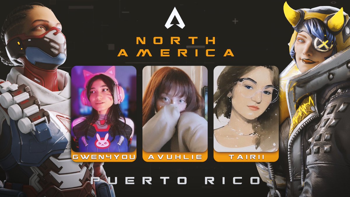 Representing North America, welcome Team Gwen4you!

🇵🇷 <a href="/Gwen4youu/">Gwen4you 🇵🇷🇵🇸</a>
🇵🇷 <a href="/avuhlie/">Avuh 🇵🇷</a>
🇵🇷 @_tairii
