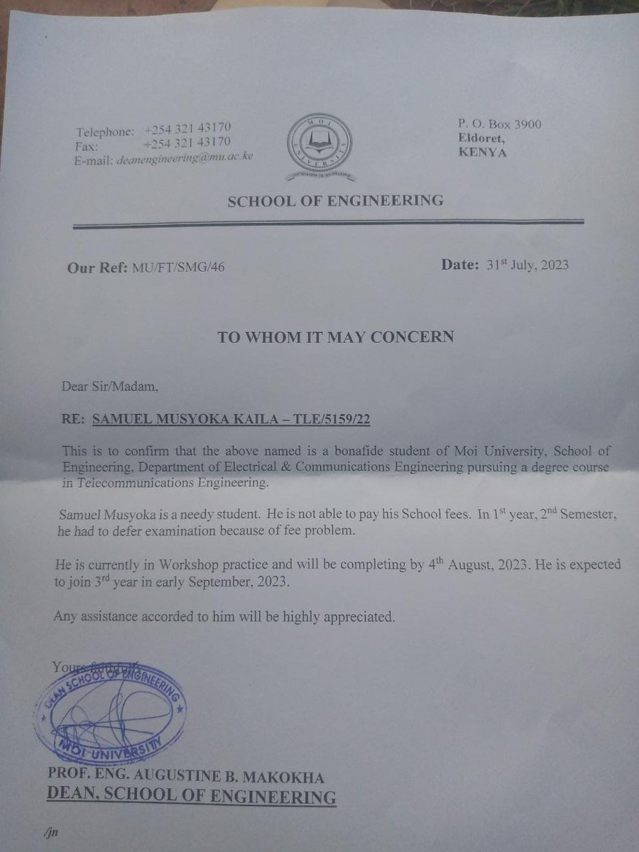 EngMusyoka's tweet photo. @HonOscarSudi help me honourable, I'm at moi University and my dreams of becoming an engineer it may remain a dream. I won't give up, I have to bring it to reality https://t.co/dDobOWhZPW
