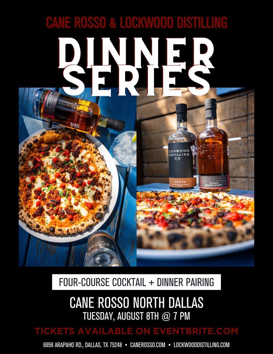 canerosso's tweet photo. BOOM!! Special 4 course cocktail + dinner pairing at with the local boiz at @LockwoodDistill!! Happening at Cane Rosso North Dallas (Hillcrest &amp; Arapaho) on Tues, 8/7. Details and tix below: 

https://t.co/Wk6aDBWxGe https://t.co/9hIjJZy8Bu