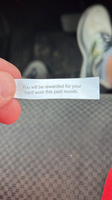 Headed home from the gym and food. Let&rsquo;s see if we can finish this month off strong and make this fortune
