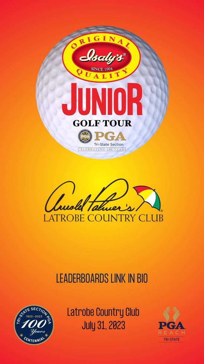 Tri-State PGA | Isaly's Junior Golf Tour ⛳️ 
Arnold Palmer's Latrobe Country Club | Latrobe, PA | 7/31/23

Congratulations to our <a href="/IsalysNation/">Isaly's</a> Junior Golf Tour Winners!🏅 

Great Play Today, Girls. 👏🏼 

Thank you, Matt Pellis at Latrobe CC

Leaderboards: tristatepgajr.bluegolf.com/bluegolf/trist…