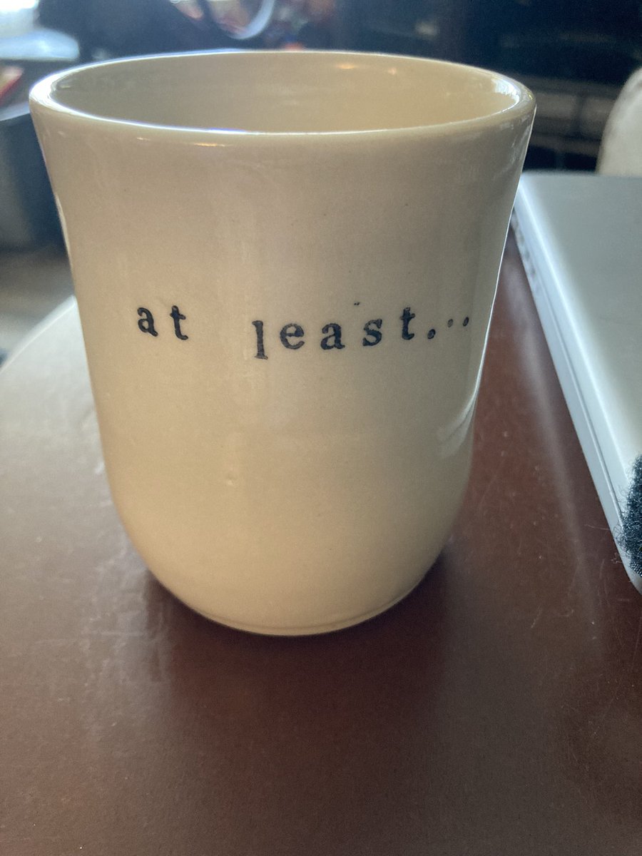 okenoughalready's tweet photo. Drinking from the mug made by a dear friend. Let’s leave this phrase out of conversation to those who grieve and who have trauma. Also lose- “you should” and “just” https://t.co/97ynk0cbAz