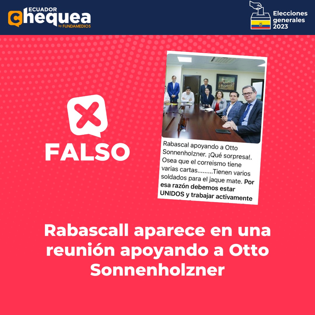 EcuadorChequea's tweet photo. Rabascall no ha manifestado su apoyo a Sonnenholzner, la imagen es del 2019. Al momento de la reunión, el candidato era vicepresidente y socializaba los acuerdos de la Ley del Plástico. Rabascall era consultor.

#EleccionesAnticipadas2023Ec 🗳️
▶️https://t.co/6lxbq8JqEd https://t.co/nGZTG8N6lt