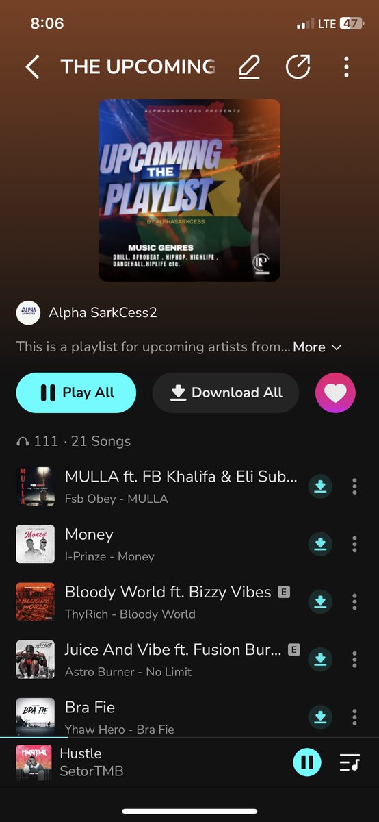 Created “THE UPCOMING” playlist today on Boomplay to support the upcoming artists in Ghana. Already having 111 streams. 

Beautiful playlist ❤️🔥

Stream here boomplay.com/share/playlist…