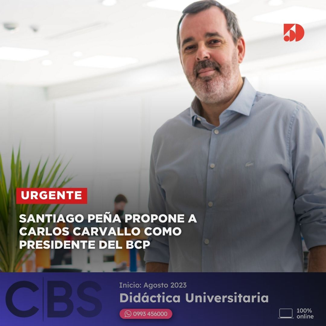 #AHORA 🔴 | Nuevo presidente del Banco Central del Paraguay.

➡️El presidente electo, Santiago Peña, propuso al economista Carlos Carvallo Spalding como próximo presidente del Banco Central del Paraguay (BCP).

➡️Carvallo es actual presidente de la financiera #ueno y ya integró