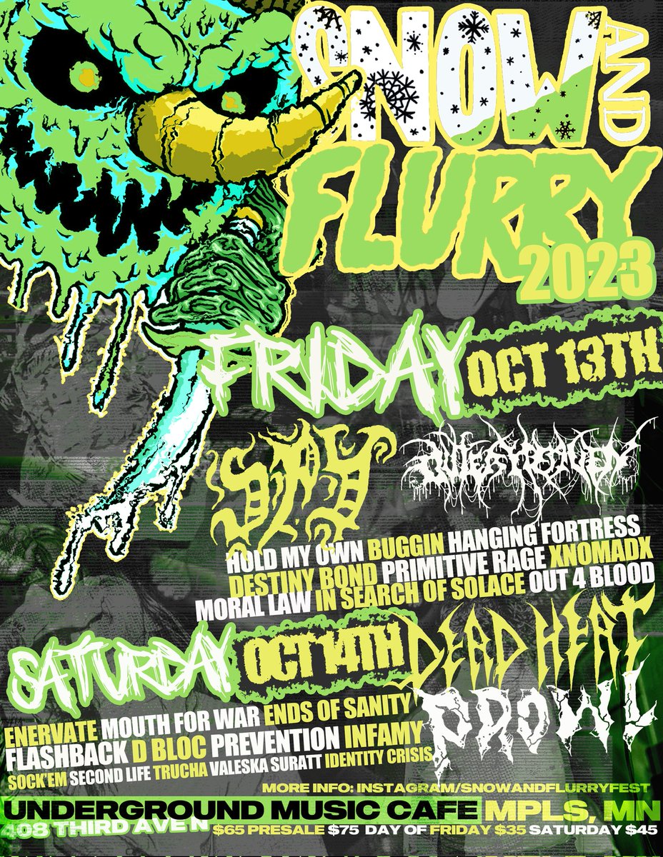 SnowAndFlurry's tweet image. Official announcement of our line up this year! See you there!
Flier by @mollyxparton