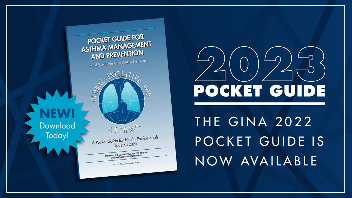 GINA is happy to announce the 2023 Pocket Guide is now available online! Visit our website to download the updated GINA 2023 Pocket Guide today. ginasthma.org/reports/ #GINA #ASTHMA