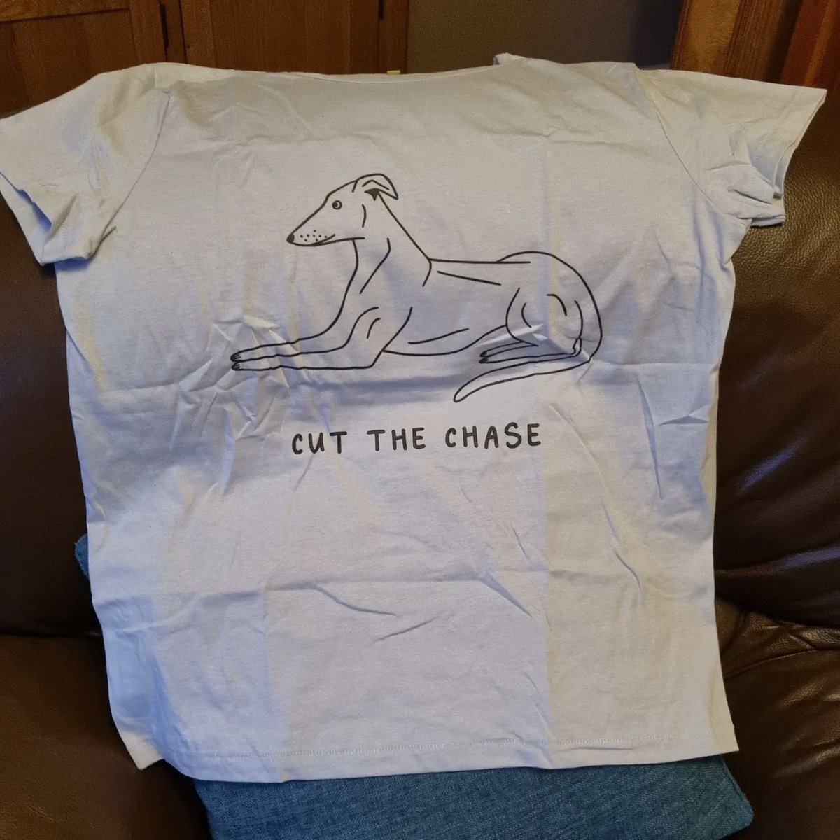 My @RSPCA_official T shirt arrived today in support of the Cut the Chase campaign #cutthechase 
#greyhounds #youbettheydie 
#petsnotbets #rescuednotretired