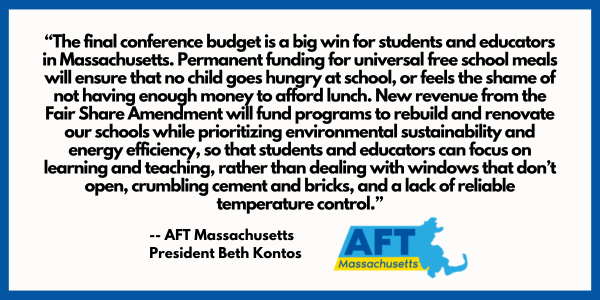 AFTMass's tweet photo. AFT Massachusetts Praises Education Spending in Final Conference Budget https://t.co/B1RSKj5p3Z https://t.co/bM8VP0wHVK