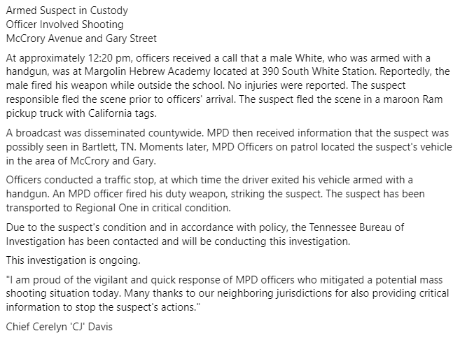 MEM_PoliceDept's tweet photo. McCrory Avenue and Gary Street https://t.co/mQrCRKn7j0