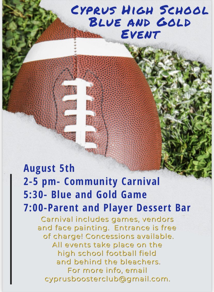 HunterJrHawks's tweet photo. Are you part of the Cyprus learning network? Come to the Blue &amp; Gold event! https://t.co/KDHibwt1wg