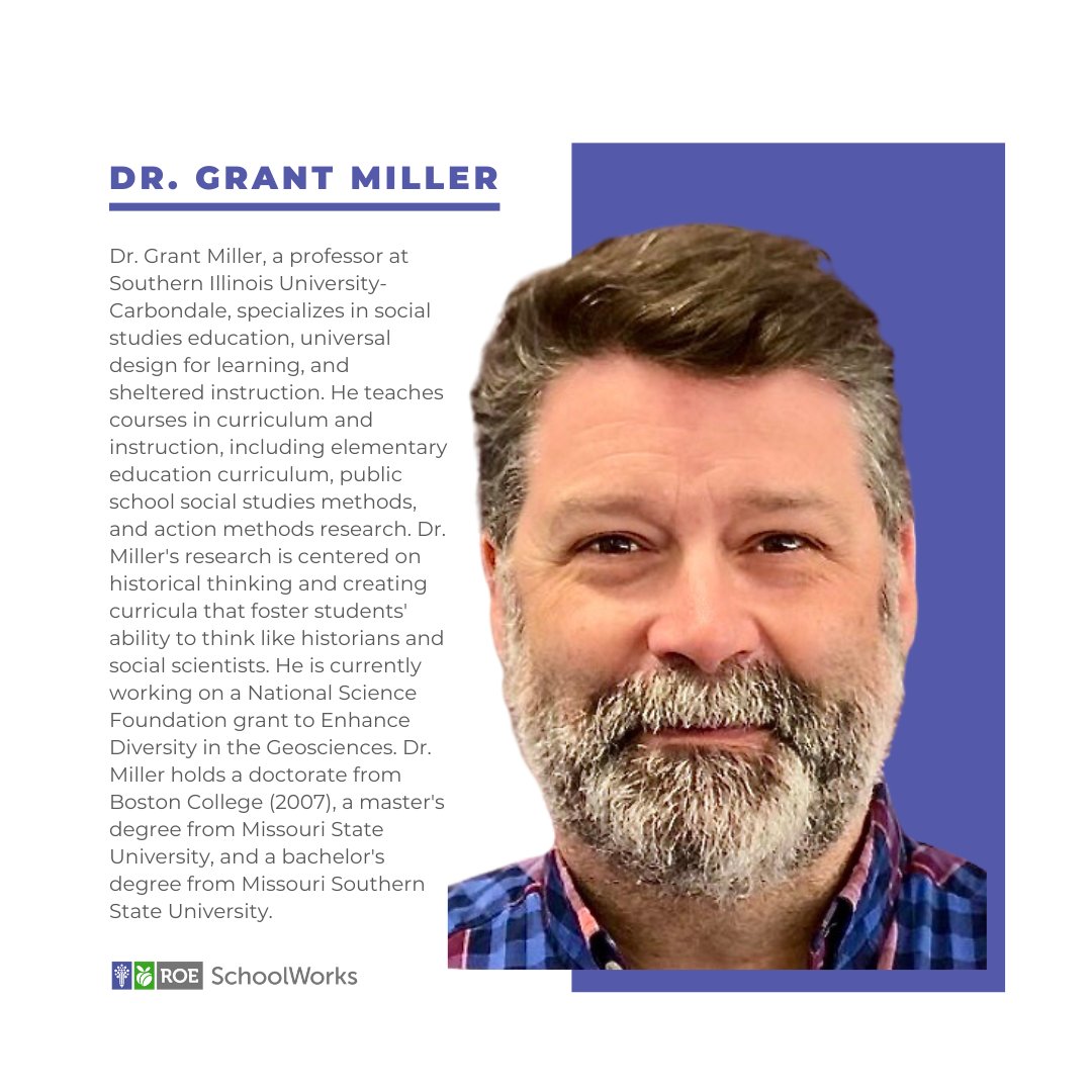 Meet Dr. Grant Miller, one of the best Social Science educators in Illinois and facilitator of our 5-part series for middle and high school social studies teachers that kicks off September 27th. Register by August 28th to receive the early bird discount! bit.ly/3Ku6zXU