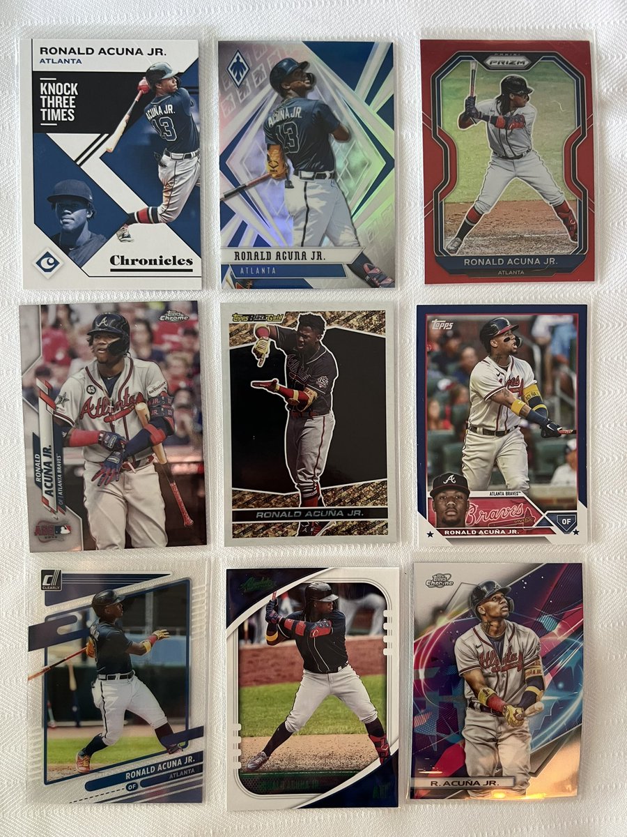 SWVACards's tweet image. Acuna lot $2 each and stack or $20 shipped, nice starter kit for a kid. #thehobby @HobbyRetweet_ @sports_sell @CardboardEchoes