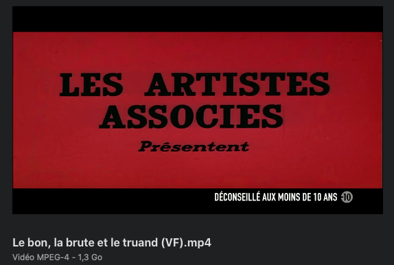 VanuaWilliams's tweet photo. le bon, la brute et le truand sur #France3 c'est une torture. 
Le doublage, les scènes  ajoutés.
Y'a rien qui va.

L'original dure 2H36, Sergio Leone avait fait le job.

Je vais faire un max de copie de ma version originale, 
Des fois qu'elle serait en voie de disparition.. https://t.co/jk4JqQQ42n