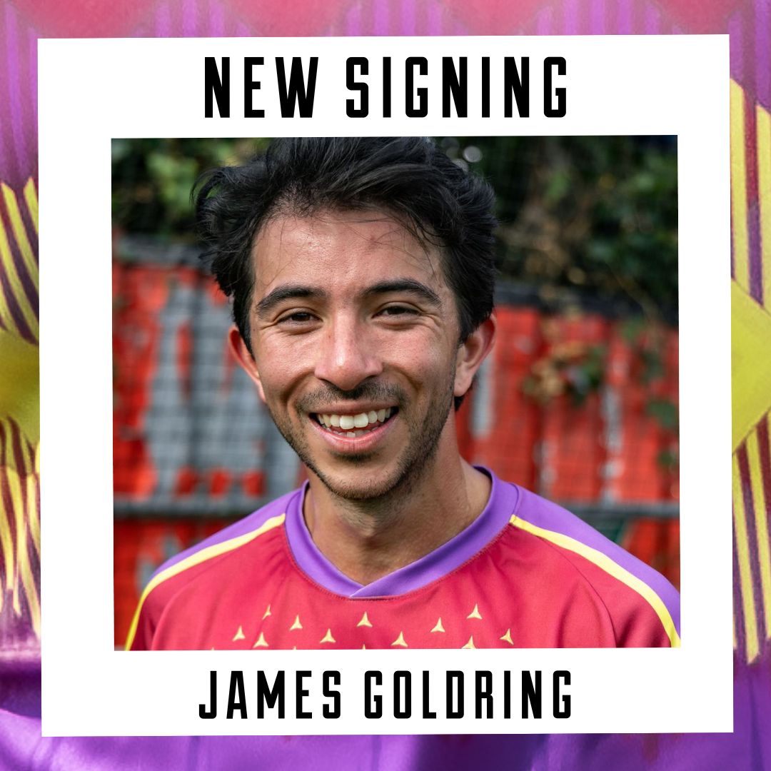 Photo of James Goldring with the words 'new signing'