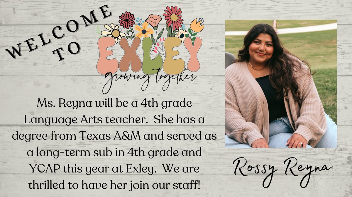 We are so excited to welcome Ms. Reyna to Exley this year!  #exleytweets